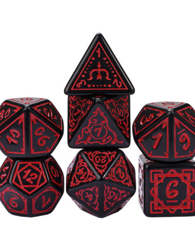 Red Acrylic Pattern Dice (Druid)