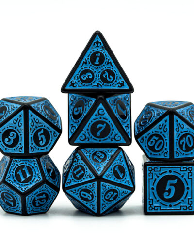 Blue Acrylic Pattern Dice (Window Lattice)