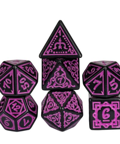 Purple Acrylic Pattern Dice (Druid)