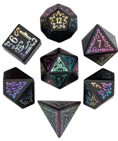 Dragon Pattern Window Lattice Obsidian Gemstone Dice