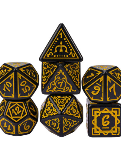 Yellow Acrylic Pattern Dice (Druid)