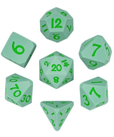 Cyan Silicone Dice 7-Piece Set (Corner Cut)