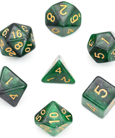 Black Green Galaxy Dice Series