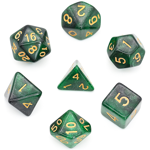 Black Green Galaxy Dice Series