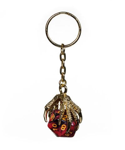 Red & Black D20 Mixed Color Dragon Claw Keychain