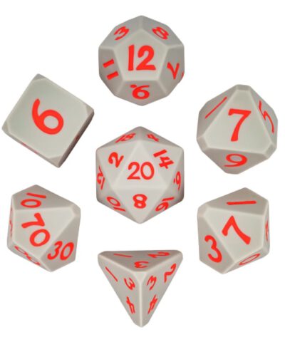 Grey Silicone Dice 7-Piece Set (Corner Cut)