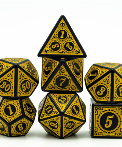 Yellow Acrylic Pattern Dice (Window Lattice)