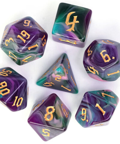 Purple-Teal 4 Color Blend Dice